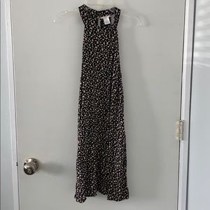 Black and Tan high neck dress with pockets